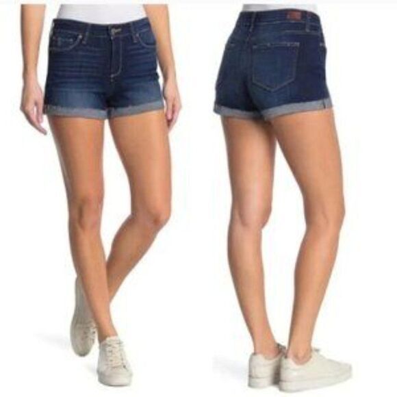 PAIGE JIMMY JIMMY‎ ROLLED DENIM SHORT 27 - Picture 1 of 14